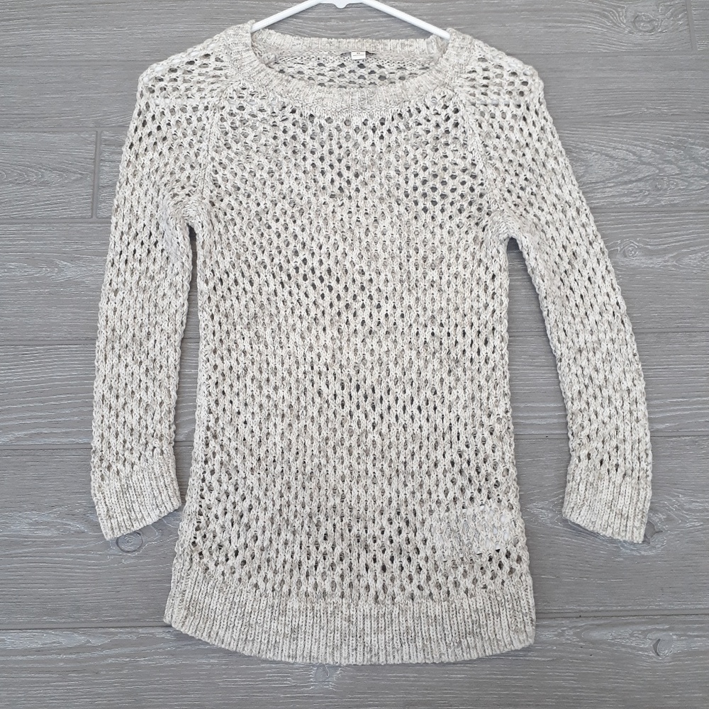 3 for $20 Gap women's long sleeve gray net sweater